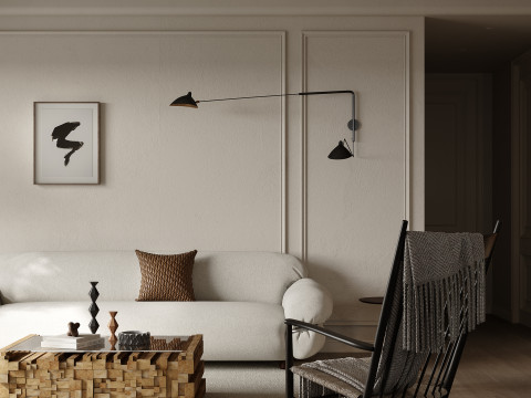 Modern living room dining room kitchen 3D Модель