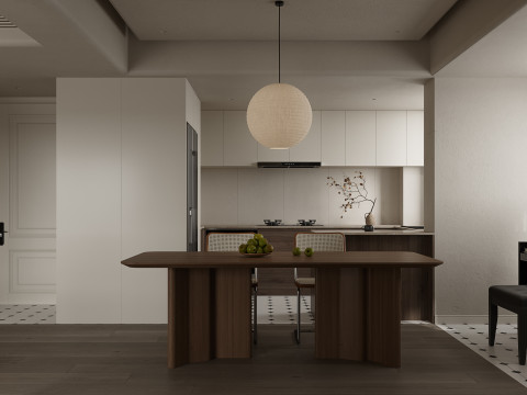 Modern living room dining room kitchen 3D Модель