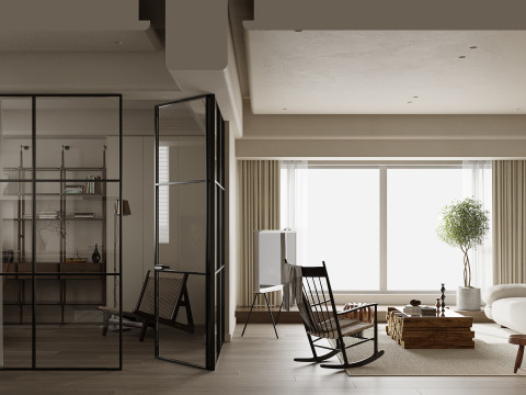 Modern living room dining room kitchen 3D Модель