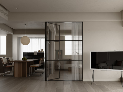 Modern living room dining room kitchen 3D Модель