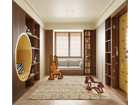 Luxurious living room and dining room hallway 3D Model