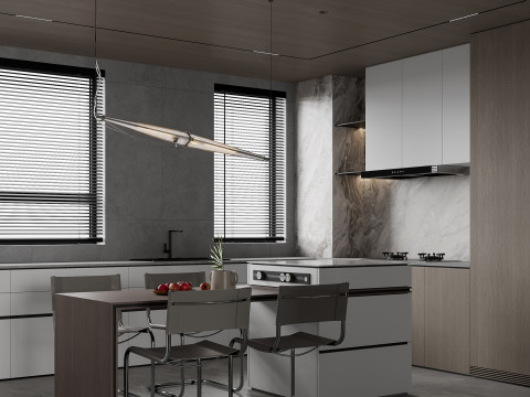 Modern living room dining room kitchen Modelo 3D