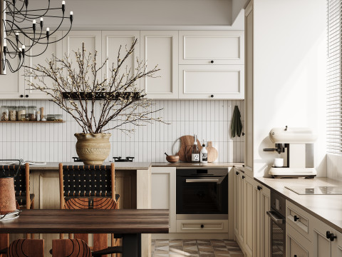 Luxurious living room and dining room kitchen Modèle 3D