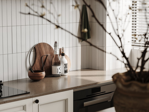 Luxurious living room and dining room kitchen Modèle 3D