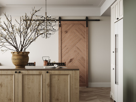 Luxurious living room and dining room kitchen Modèle 3D