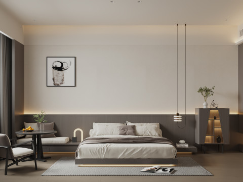 Modern living room and bedroom Modèle 3D