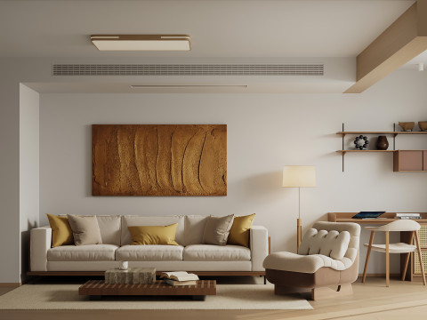 Modern living room dining room bedroom Modello 3D