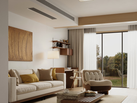 Modern living room dining room bedroom Modelo 3D