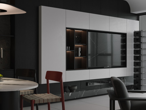 Modern living room dining room Modèle 3D