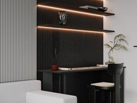 Modern living room dining room Modèle 3D