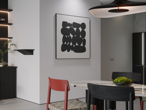 Modern living room dining room Modèle 3D