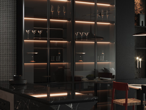 Modern living room dining room Modèle 3D