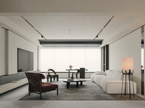 Modern living room dining room 3D 모델