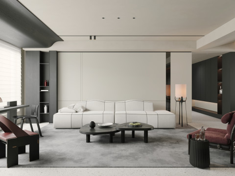 Modern living room dining room 3D Model