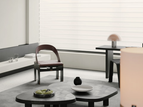 Modern living room dining room 3D Model