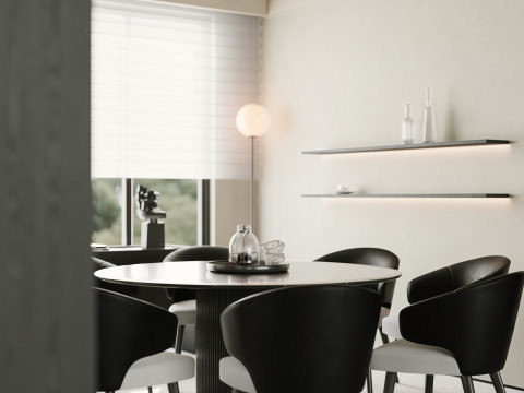 Modern living room dining room 3D Model