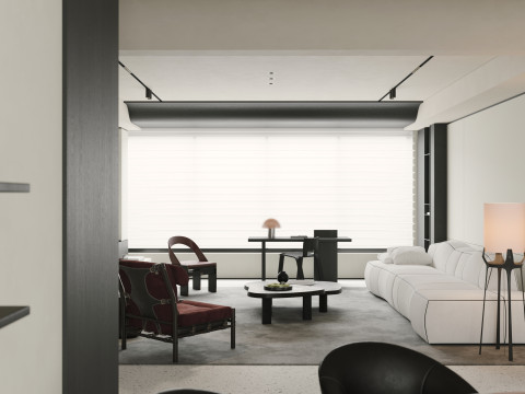 Modern living room dining room 3D Model