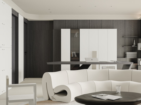 Modern living room dining room 3D Model