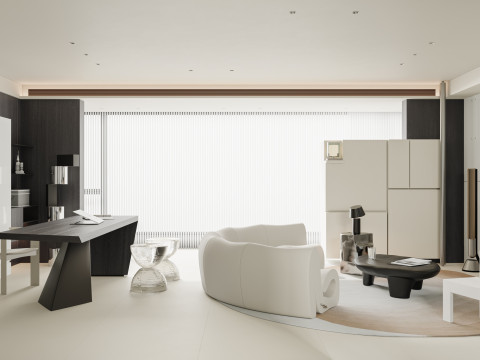 Modern living room dining room 3D Model