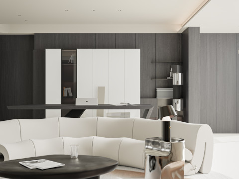 Modern living room dining room 3D Model