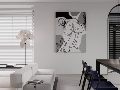 Modern living room dining room kitchen 3D Модель