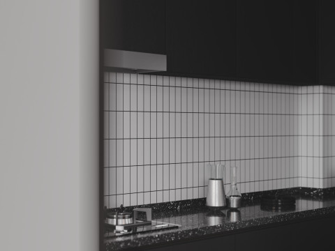 Modern living room dining room kitchen 3D Модель