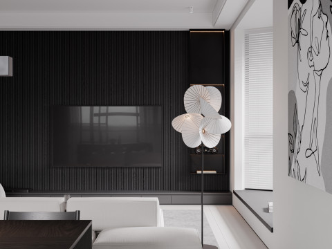 Modern living room dining room kitchen 3D Модель