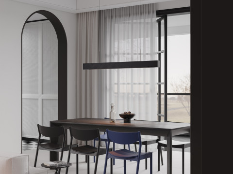 Modern living room dining room kitchen 3D Модель