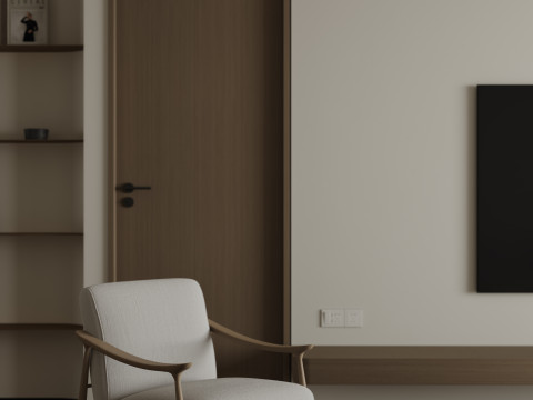 Modern living room dining room kitchen 3D Model