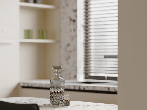Modern living room dining room kitchen bedroom bathroom 3D Model