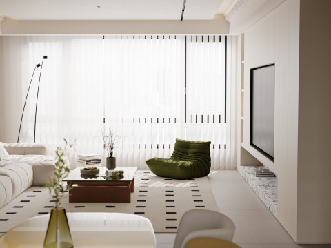 Modern living room dining room kitchen bedroom bathroom Modèle 3D