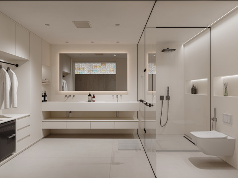 Modern living room dining room kitchen bedroom bathroom Modèle 3D
