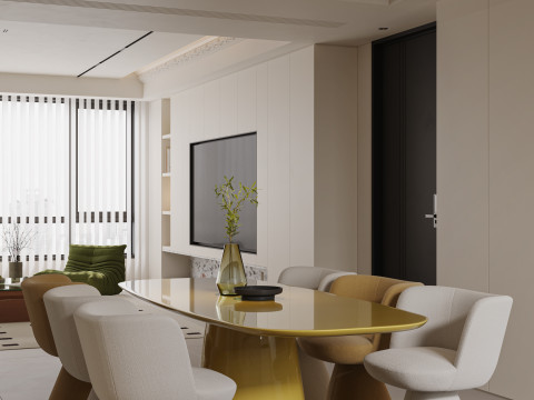 Modern living room dining room kitchen bedroom bathroom Modèle 3D