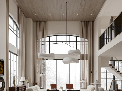 Innenszene einer Luxusvilla 3D Modell