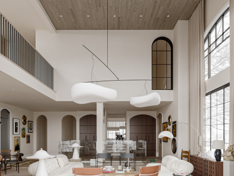 Luxury villa interior scene 3D मॉडल
