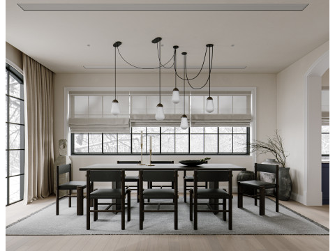 Luxury villa interior scene 3D मॉडल