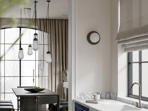 Luxury villa interior scene 3D Model