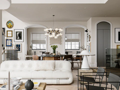 Luxury villa interior scene 3D Model