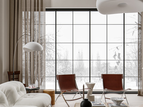 Luxury villa interior scene 3D मॉडल