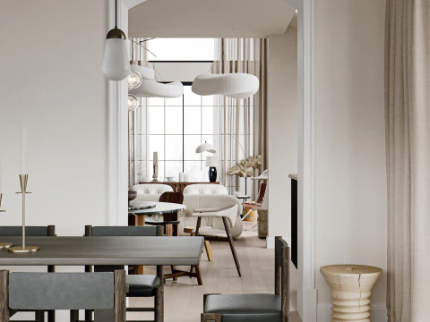 Luxury villa interior scene 3D Model