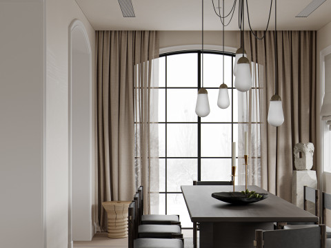 Luxury villa interior scene 3D मॉडल