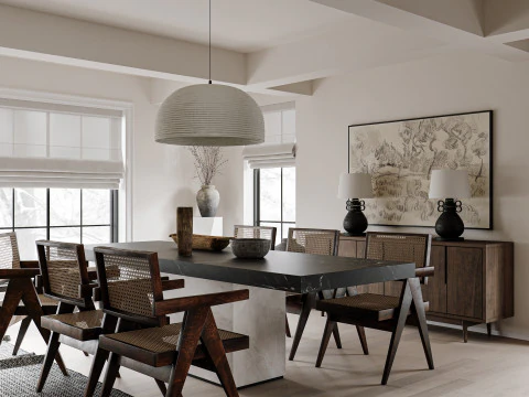 Luxury villa interior scene 3D Model