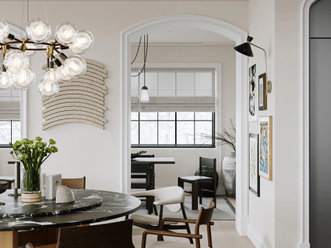 Luxury villa interior scene 3D Model