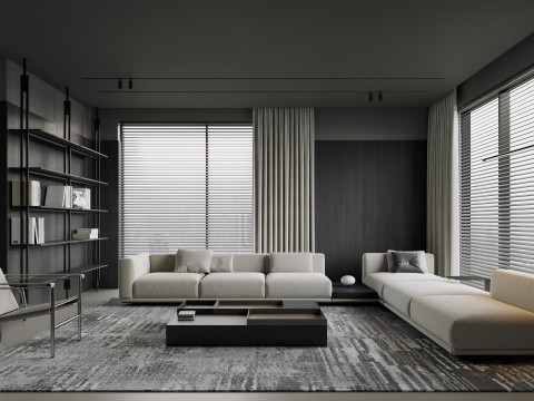 Modern living room dining room 3D Model