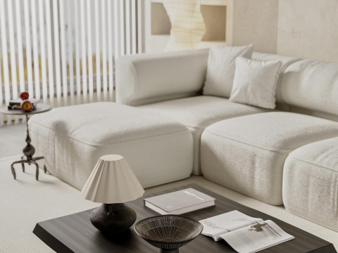 Wabi-sabi living and dining room 3D Модель