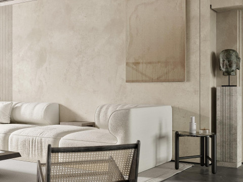 Wabi-sabi living and dining room 3D Модель