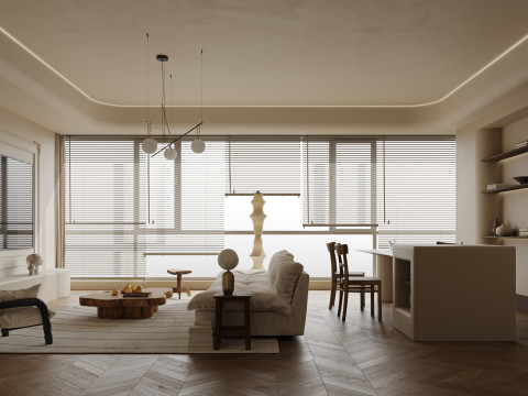 Modern living room dining room 3D 模型
