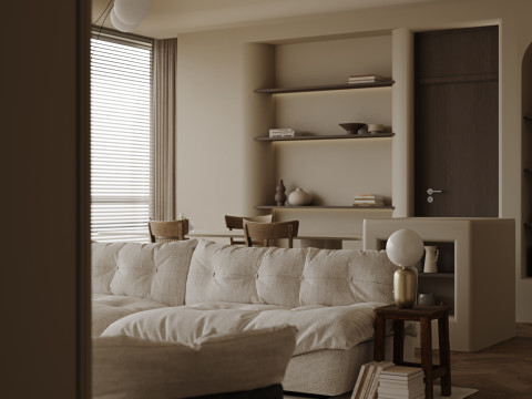 Modern living room dining room 3D 模型