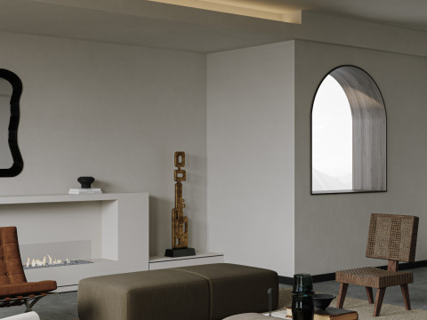 Modern living room dining room 3D Model