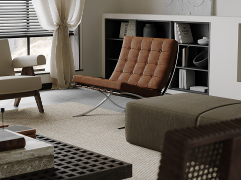 Modern living room dining room 3D Model